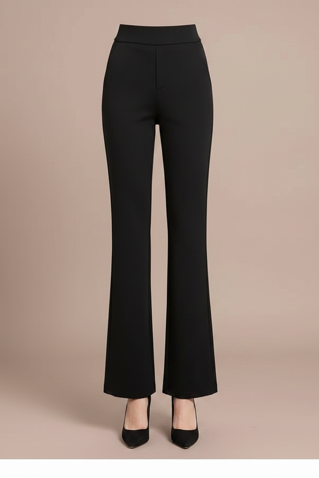 Pantalon Fluide Femme Noir Taille Haute - Polyester - vue 3