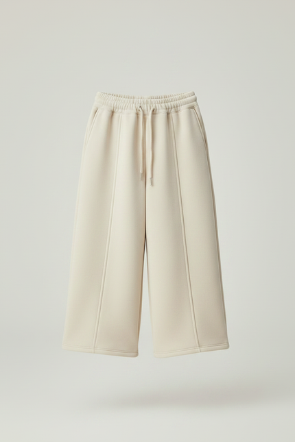 Pantalon Fluide Écru Ample Molleton Épais Enfant - Beige - vue 3