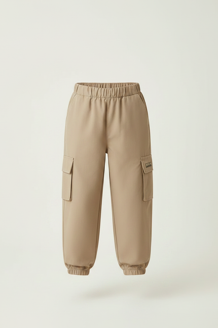 Pantalon Fluide Cargo Beige Ample Sport Enfant Garçon - Polyester - vue 3