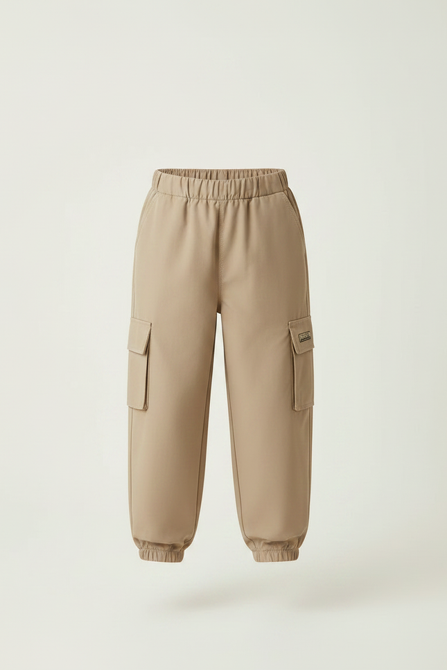 Pantalon Fluide Cargo Beige Ample Sport Enfant Garçon - Polyester - vue 3