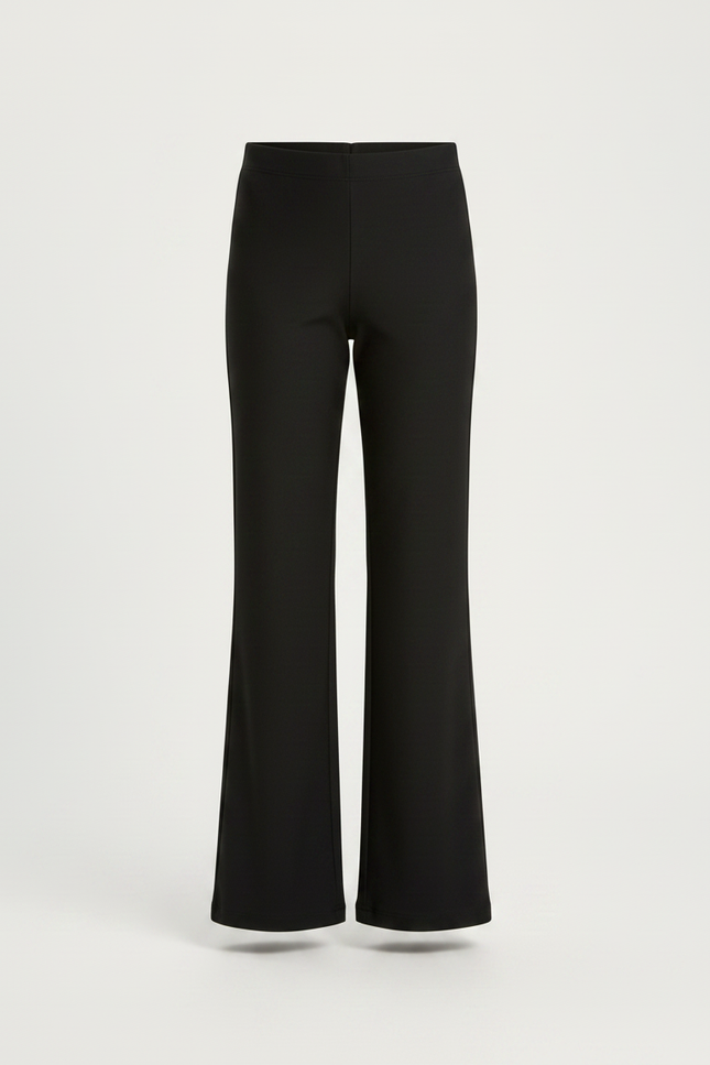 Pantalon Fluide Noir Ample Évasé Taille Haute Fille - Polyester - vue 3