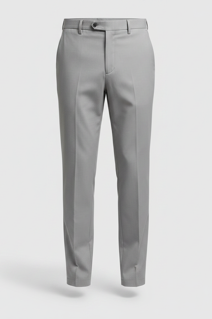 Pantalon Fluide Gris Clair Droit Élégant Homme - Polyester - vue 3