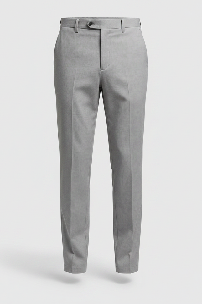 Pantalon Fluide Gris Clair Droit Élégant Homme - Polyester - vue 3