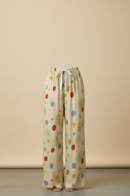 Pantalon Fluide Imprimé Pois Colorés Ample Confortable - Viscose - vue 3