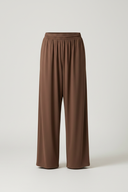 Pantalon Fluide Marron Ample Décontracté Homme Uni - Polyester - vue 3