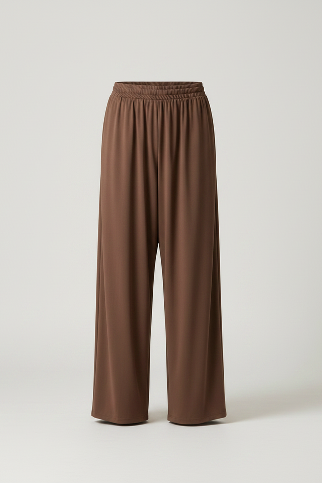 Pantalon Fluide Marron Ample Décontracté Homme Uni - Polyester - vue 3