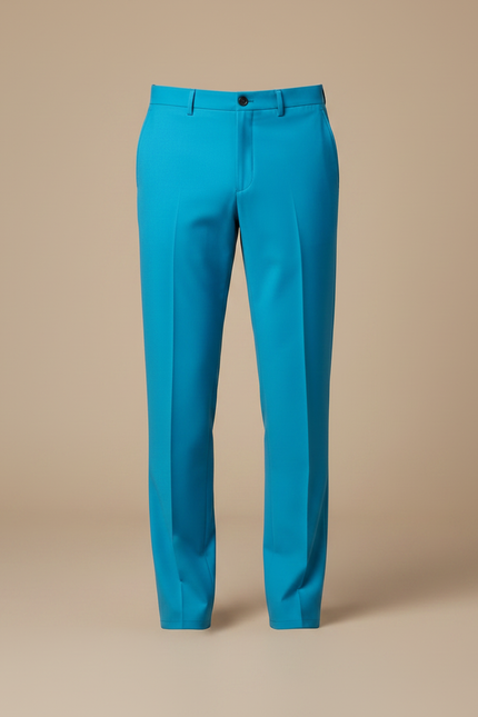Pantalon Fluide Bleu Ciel Droit Élégant Homme - Polyester - vue 3