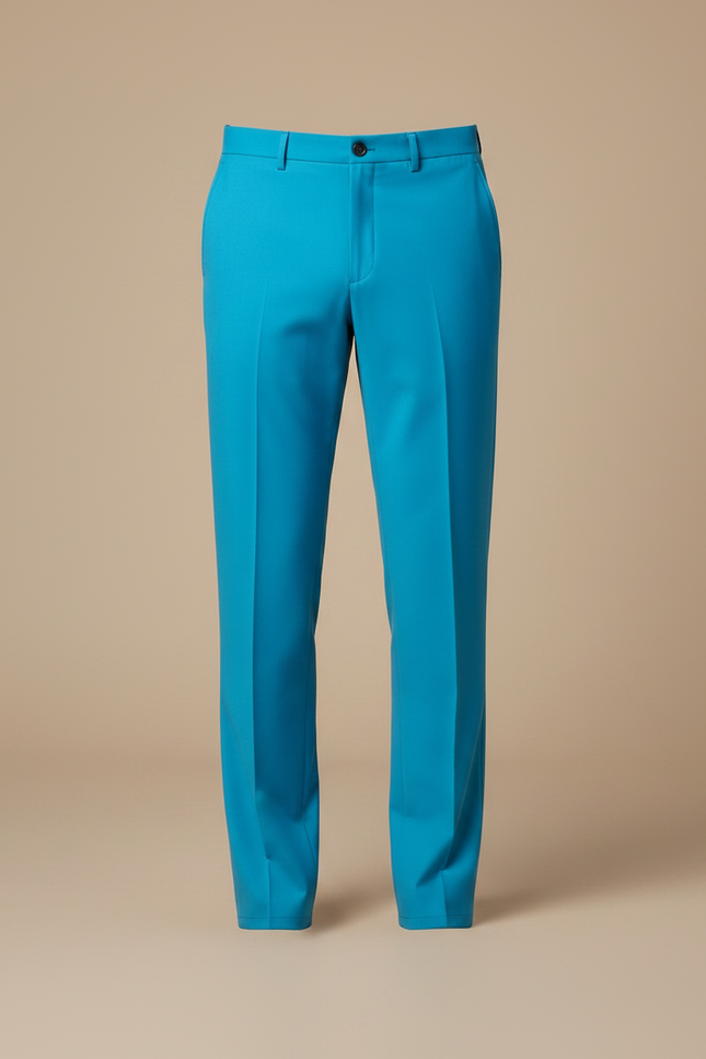 Pantalon Fluide Bleu Ciel Droit Élégant Homme - Polyester - vue 3