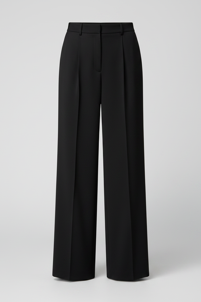 Pantalon Fluide Noir Ample Chic Élégant Large Droit - Viscose - vue 3