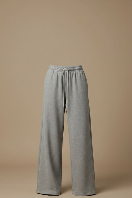 Pantalon Fluide Gris Ample Cordon Sport Décontracté - Molleton - vue 3