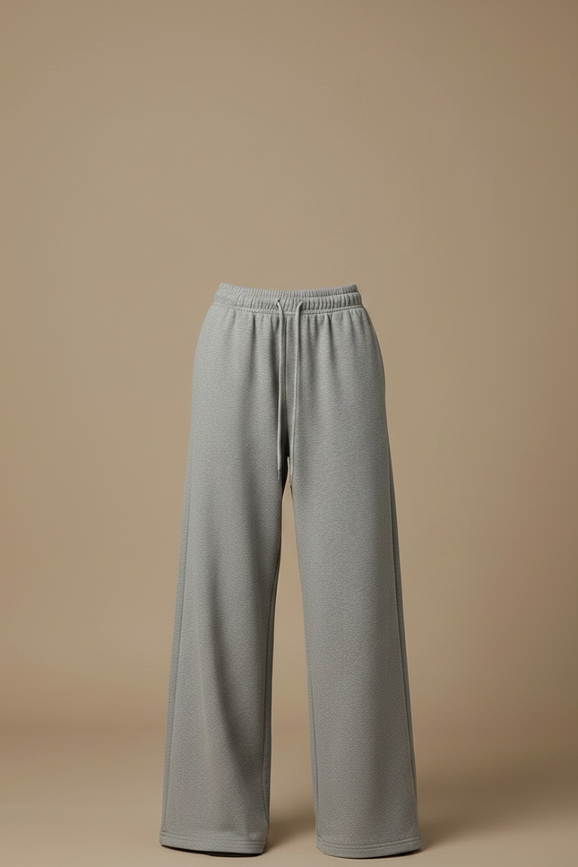 Pantalon Fluide Gris Ample Cordon Sport Décontracté - Molleton - vue 3