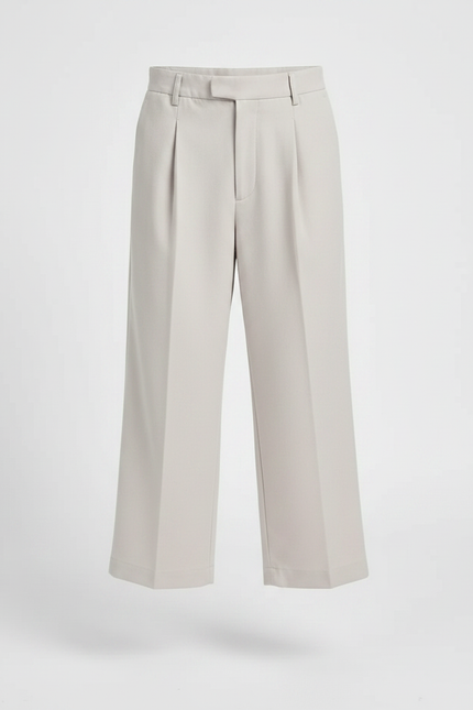 Pantalon Fluide Gris Clair Ample Plissé Décontracté Enfant - Polyester - vue 3