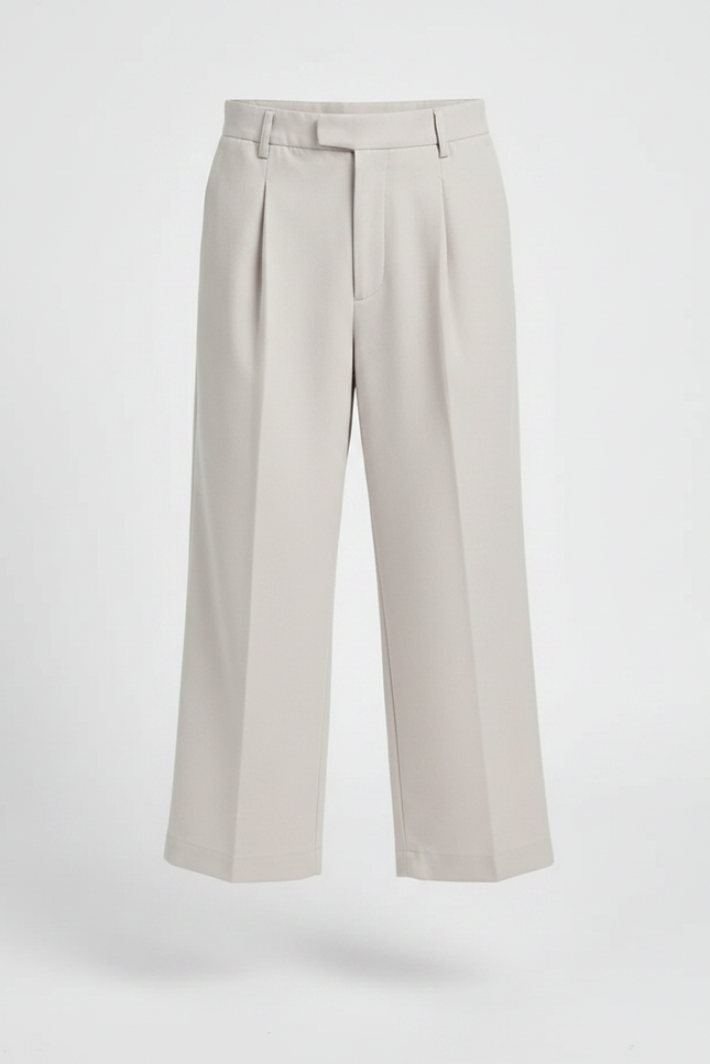 Pantalon Fluide Gris Clair Ample Plissé Décontracté Enfant - Polyester - vue 3