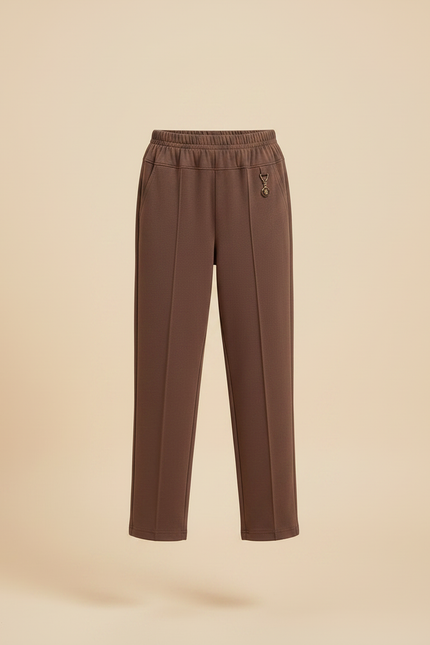 Pantalon Fluide Marron Droit Élastique Confortable Fille - Molleton - vue 3