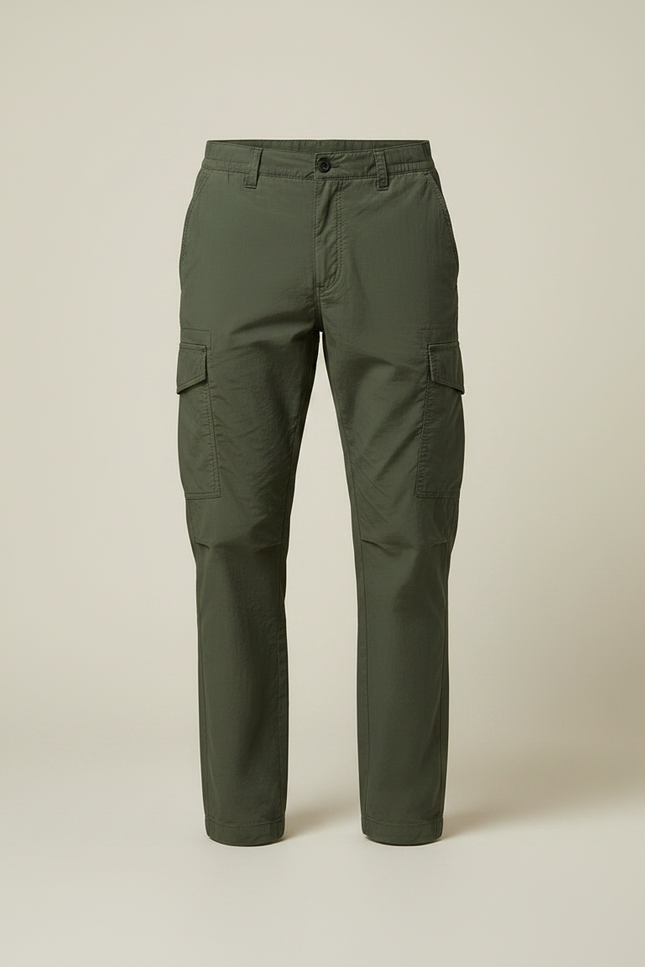 Pantalon Fluide Cargo Kaki Homme Décontracté Coton - vue 3