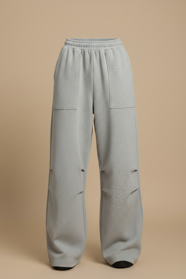 Pantalon Fluide Femme Gris Coupe Ample - Molleton - vue 3