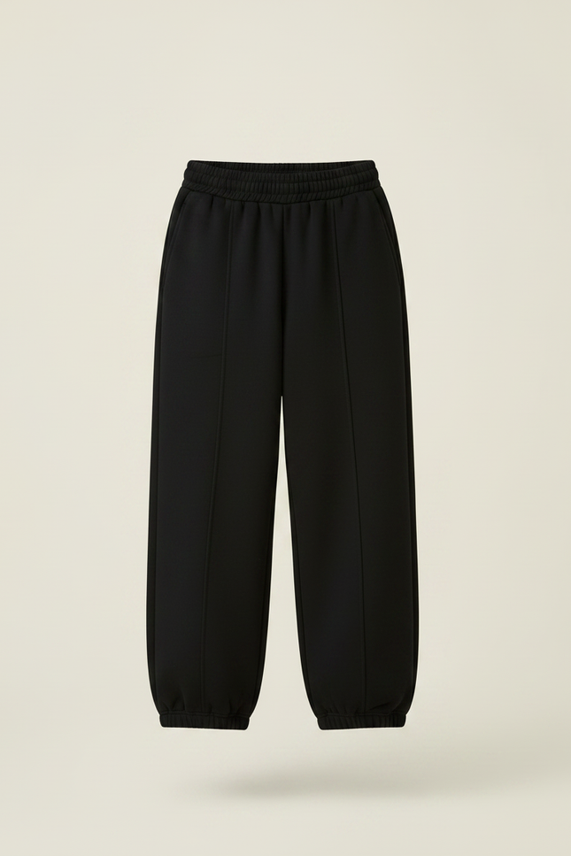 Pantalon Fluide Noir Ample Décontracté Sport Enfant - Molleton - vue 3