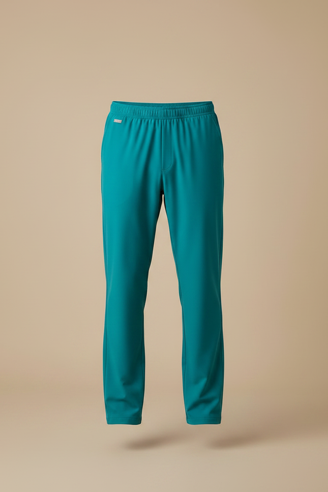 Pantalon Fluide Turquoise Droit Confortable Homme Décontracté - Bleu Polyester - vue 3
