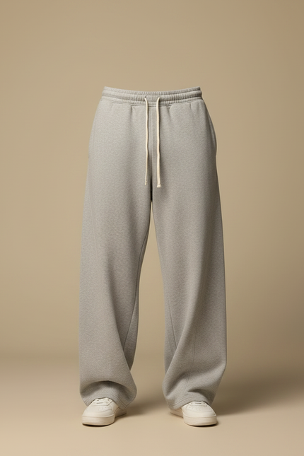 Pantalon Fluide Gris Ample Coton Décontracté Sport Homme - Molleton - vue 3