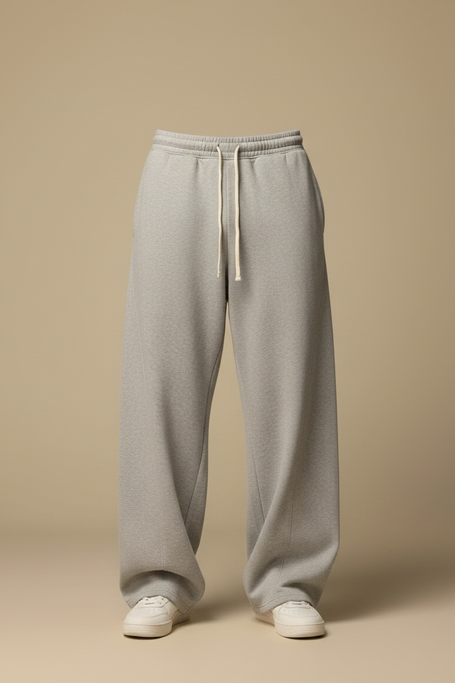 Pantalon Fluide Gris Ample Coton Décontracté Sport Homme - Molleton - vue 3