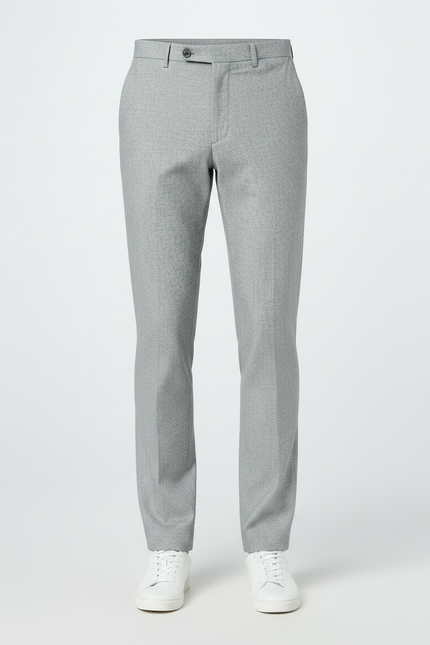 Pantalon Fluide Gris Motif Décontracté Extensible Homme - Polyester - vue 3