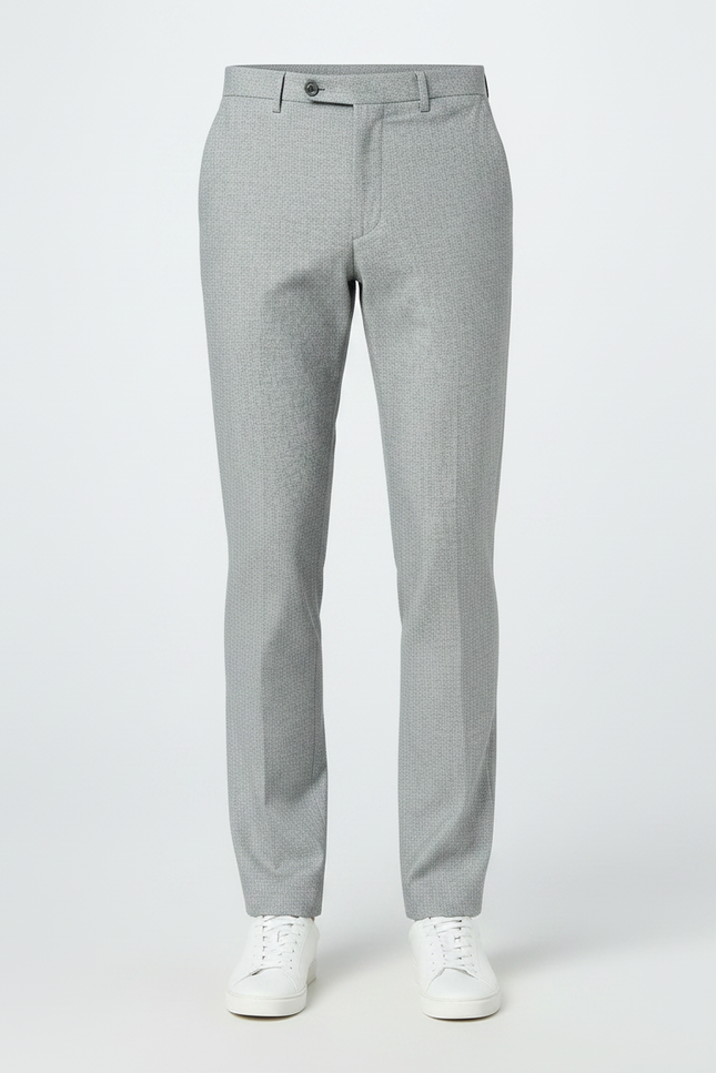 Pantalon Fluide Gris Motif Décontracté Extensible Homme - Polyester - vue 3
