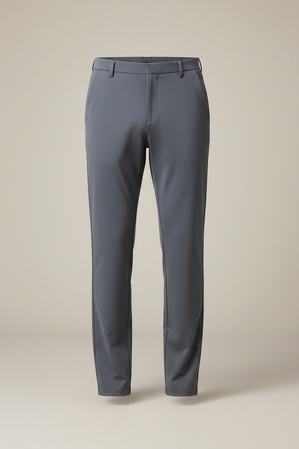 Pantalon Fluide Gris Anthracite Coupe Droite Élégant Homme - Polyester - vue 3
