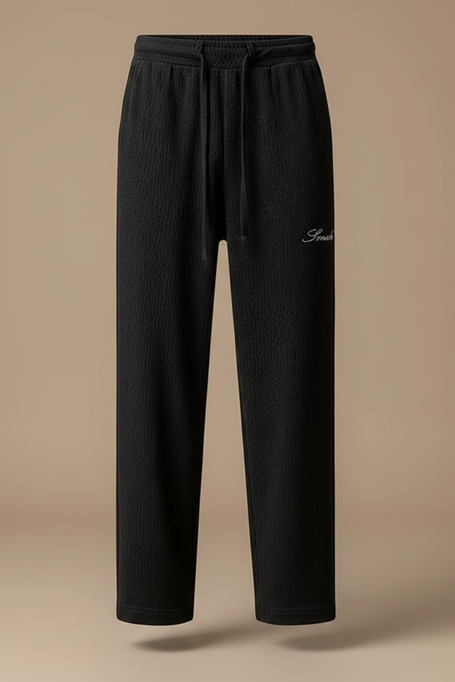 Pantalon Fluide Homme Noir Coupe Ample Crêpe - Maille - vue 3