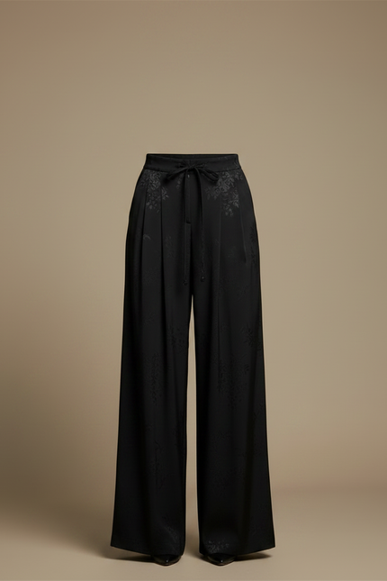 Pantalon Satin Fluide - Noir - vue 3