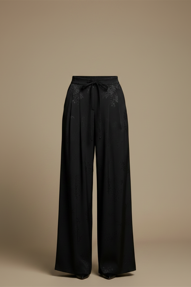 Pantalon Satin Fluide - Noir - vue 3
