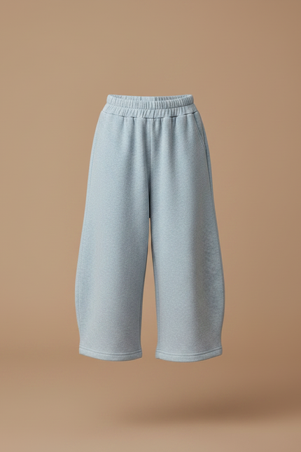 Pantalon Fluide Bleu Ciel Ample Molleton Enfant - vue 3