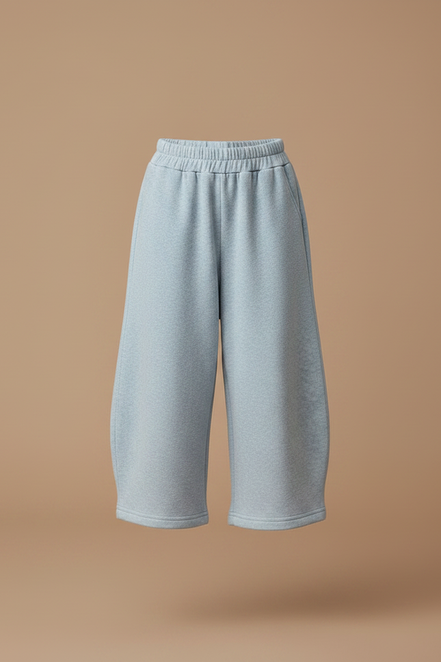 Pantalon Fluide Bleu Ciel Ample Molleton Enfant - vue 3