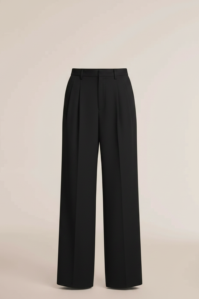 Pantalon Fluide Femme Noir Palazzo Polyester Chic Mi-saison - vue 3