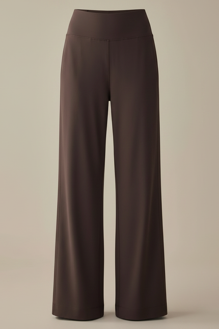 Pantalon Fluide Marron Ample Taille Haute Confortable - Viscose - vue 3