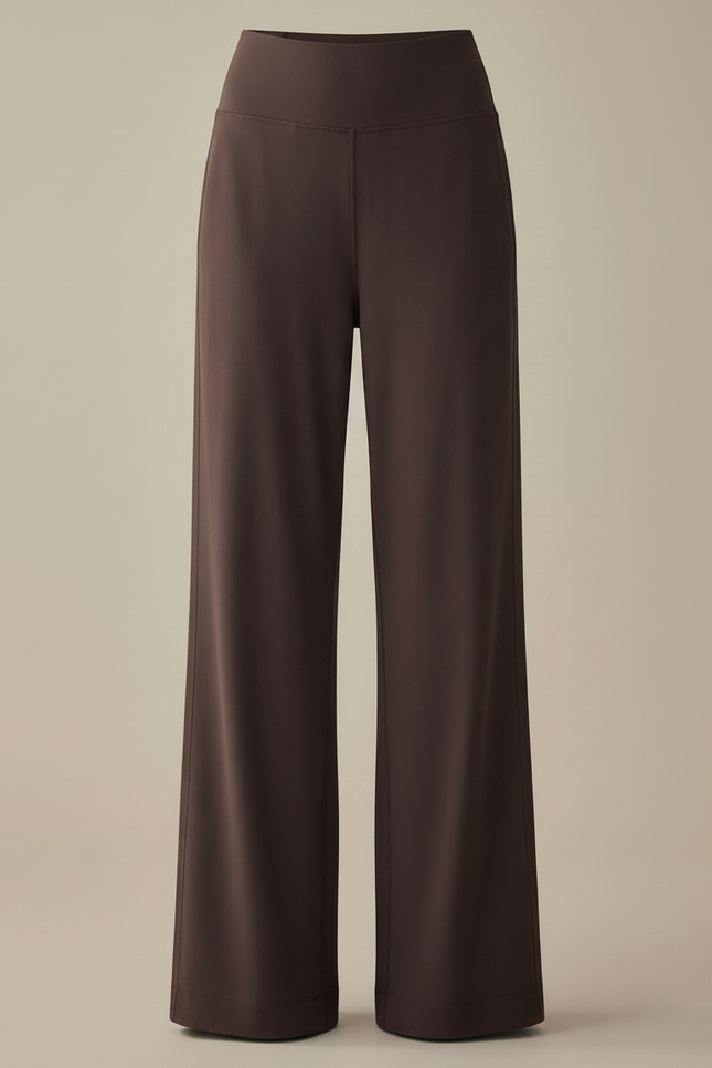 Pantalon Fluide Marron Ample Taille Haute Confortable - Viscose - vue 3