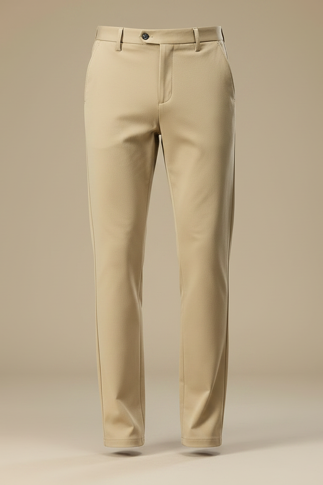 Pantalon Fluide Beige Homme Droit Élégant Extensible - Gabardine - vue 3