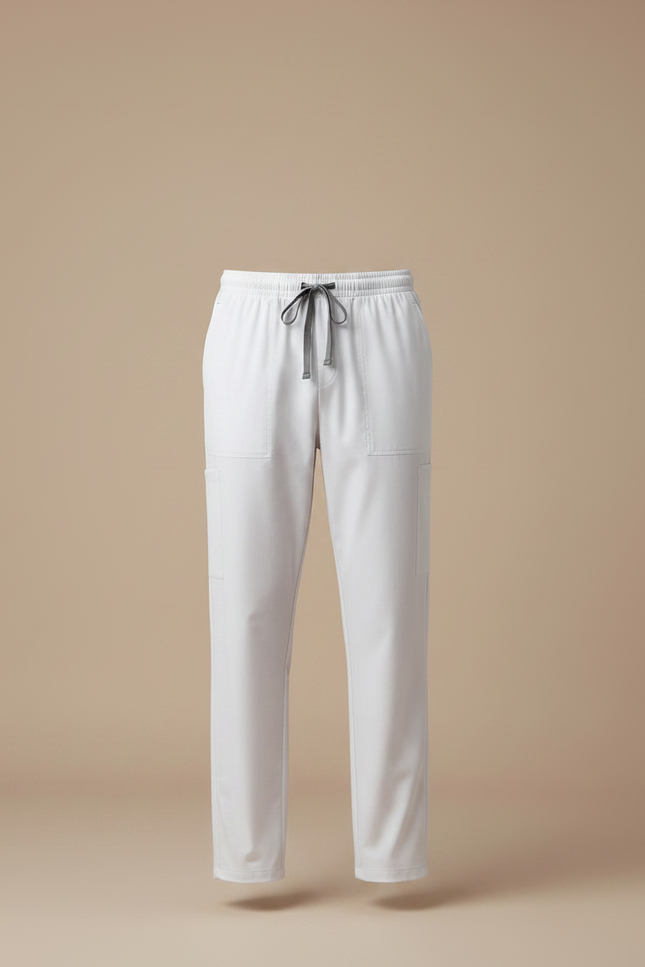 Pantalon Fluide Blanc Ample Confort Décontracté Sport Homme - Coton - vue 3
