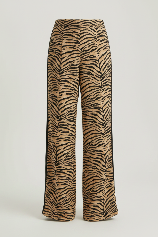 Pantalon Fluide Imprimé Tigre Large Confortable Chic - Viscose - vue 3