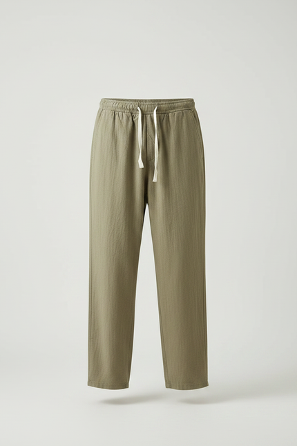 Pantalon Fluide Kaki Lin Ample Cordon Homme - vue 3