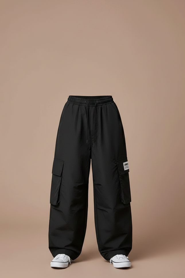 Pantalon Fluide Garçon Noir Coupe Ample - Polyester - vue 3