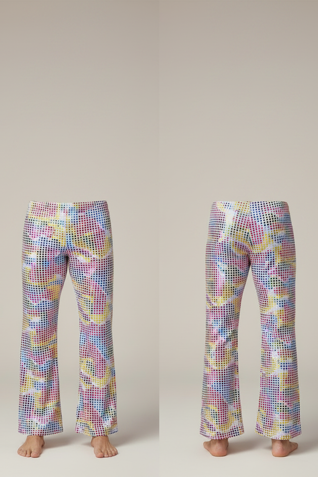 Pantalon Fluide Évasé Multicolore Imprimé Disco Homme - Polyester - vue 3
