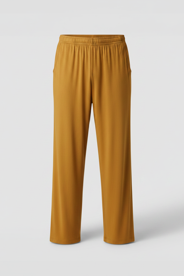 Pantalon Fluide Ocre Ample Décontracté Homme - Orange Viscose - vue 3