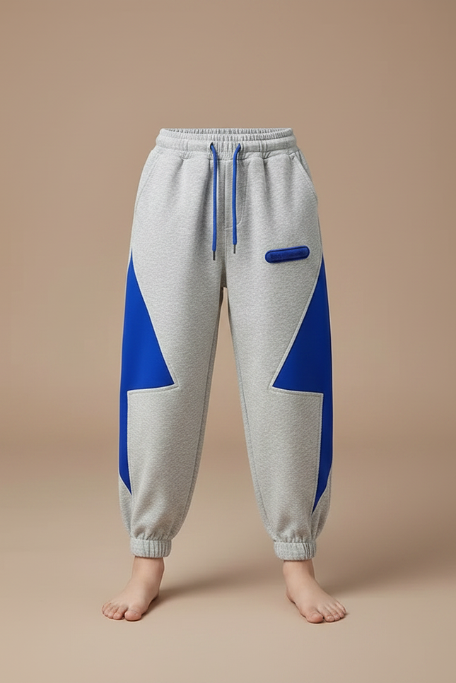 Pantalon Fluide Gris Bleu Ample Sport Enfant - Molleton - vue 3