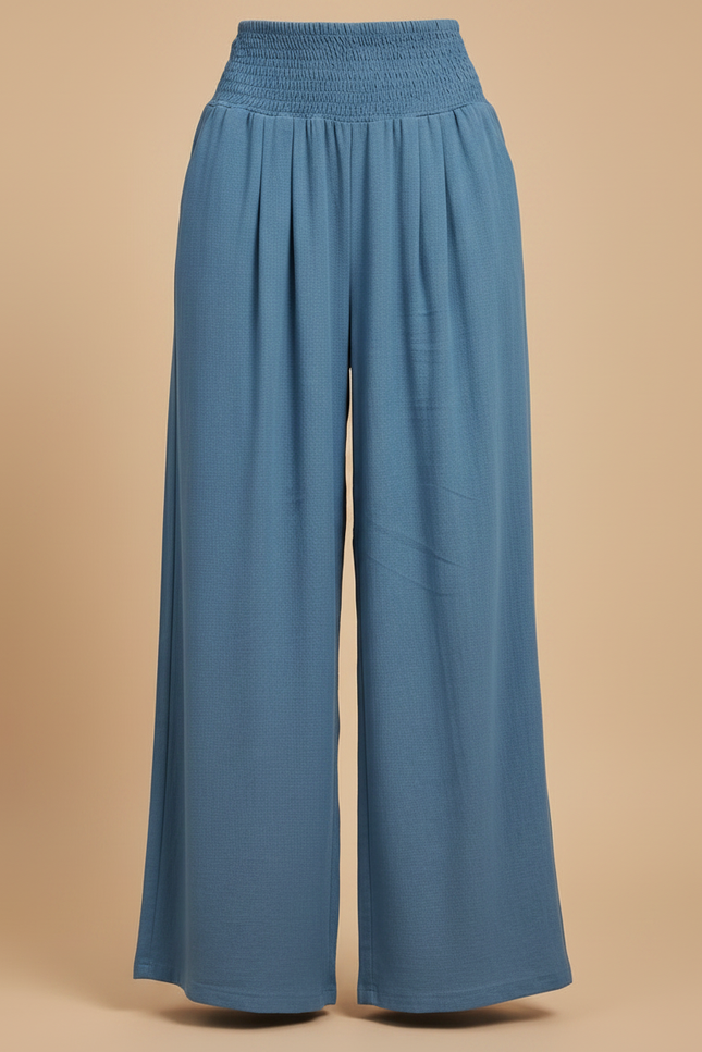 Pantalon Fluide Femme Bleu - Viscose - vue 3