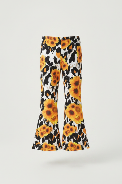 Pantalon Fluide Évasé Imprimé Tournesol Léopard Enfant - Maille - vue 3