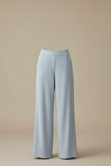 Pantalon Fluide Bleu Ciel Ample Élégant Décontracté Tissu Fluide - Viscose - vue 3