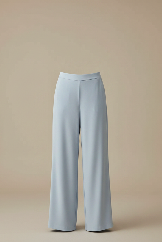 Pantalon Fluide Bleu Ciel Ample Élégant Décontracté Tissu Fluide - Viscose - vue 3