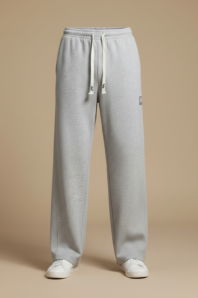 Pantalon Fluide Gris Ample Sport Cordon Homme - Molleton - vue 3