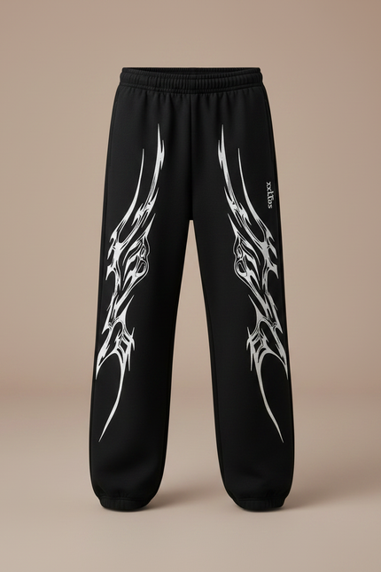 Pantalon Fluide Imprimé Noir - Molleton - vue 3
