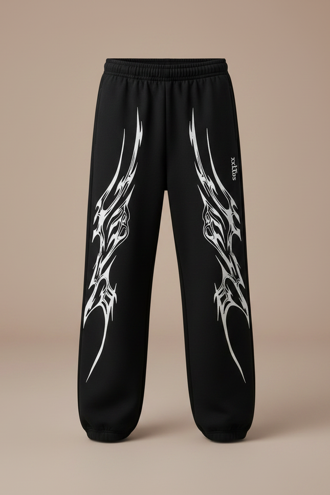 Pantalon Fluide Imprimé Noir - Molleton - vue 3
